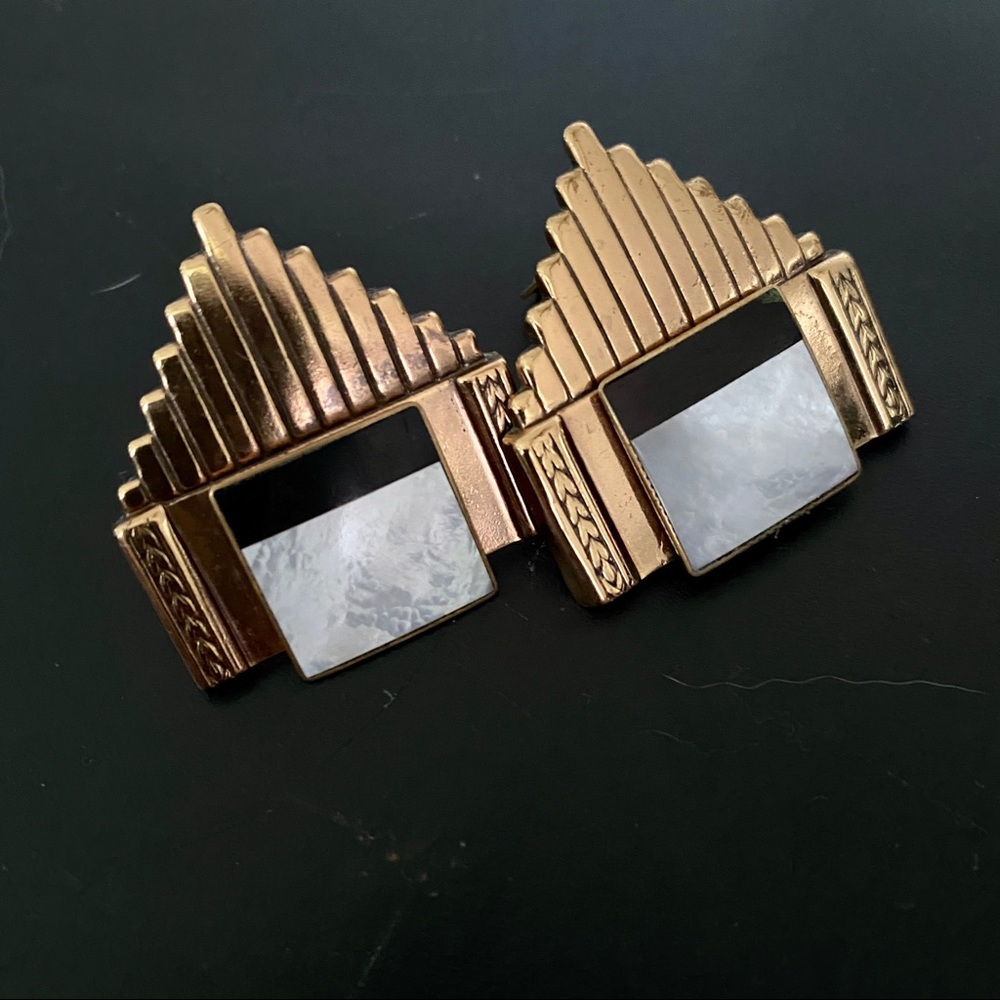 Vintage Ermani Bulatti Art Deco Earrings Signed - Picture 3 of 6